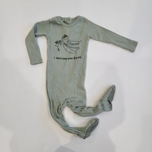 12-18M L'ovedBaby Green Snap Footie